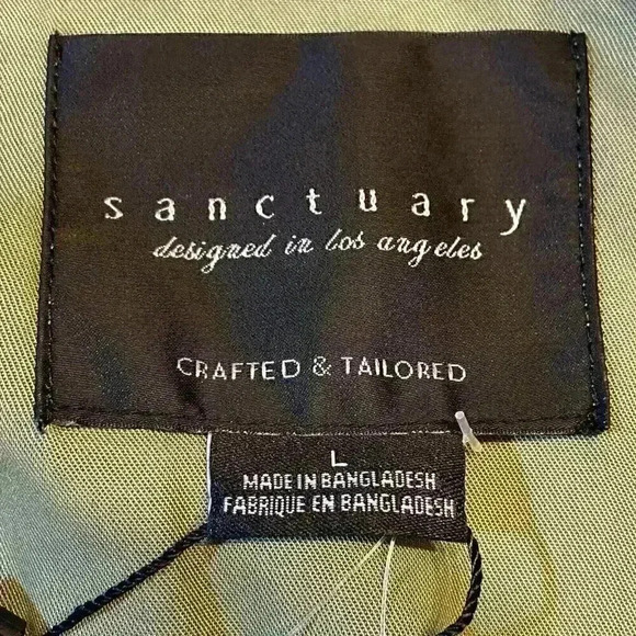 SANCTUARY Womens Runaway Vest LARGE Green Open Front Sleeveless Tie Cargo Casual - Picture 6 of 8